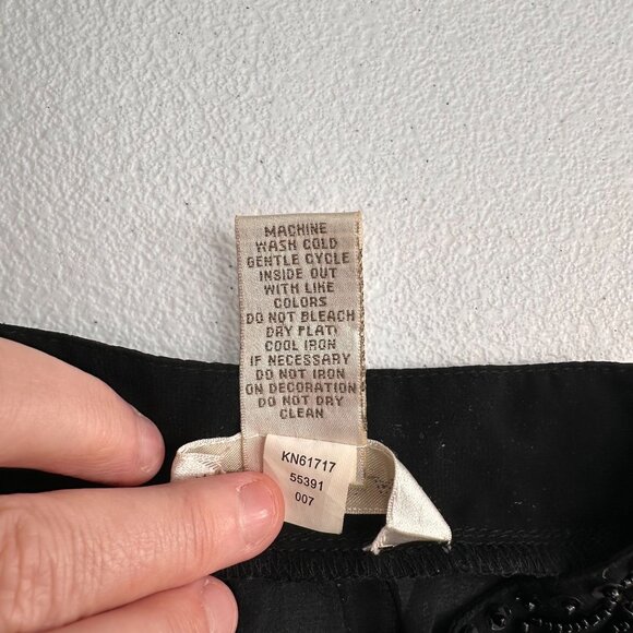 Kenar Beaded Collar Neck Black Short Sleeve Top S Elegant Style Smocked Stretch - Picture 3 of 9